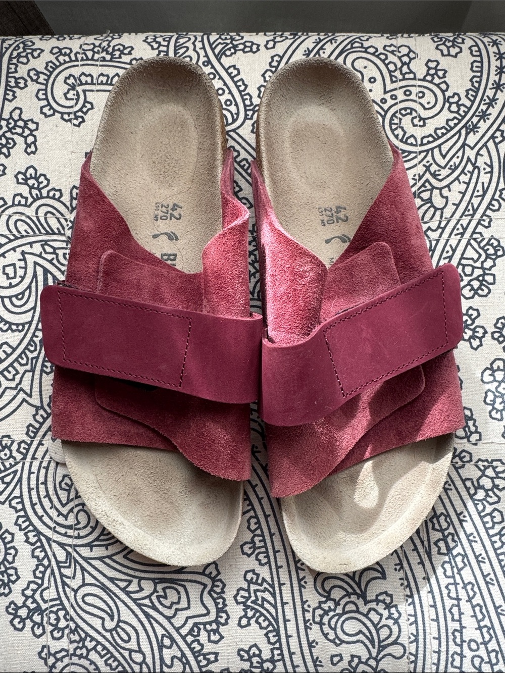 Birkenstock Women’s Tokyo Suede Slide Sandals in Burgundy